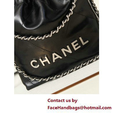 Chanel Shiny Calfskin & Silver-Tone Metal CHANEL 22 Mini Handbag AS3980 Black Chanel Shiny Calfskin & Silver-Tone Metal CHANEL 22 Mini Handbag AS3980 Black